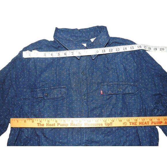 Levi's Button Up Shirt Men Sz XL All Over Print Long Sleeve Blue - Picture 4 of 8